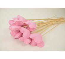 Pak á 25 Hart stof roze 6x6cm op 50cm stok
