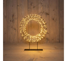 METAL STAND-UP WREATH WITH 1200 LEDS, TRANSFORMER, TIMER AND DIMMER, 36X8CM