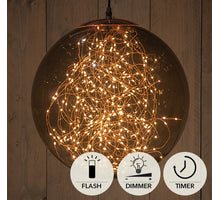 BAL SMOKEY 300LED FLASH IP44 TRAFO MET TIMER EN DIMMER 35CM CLASSIC WARM
