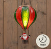 B.O. LUCHTBALLON MET KERSTMAN 24LED MET VLAMEFFECT 20X35CM ROOD/GROEN 2XAA IP44 BATTERYBOX AAN / 6/18H TIMER / UIT