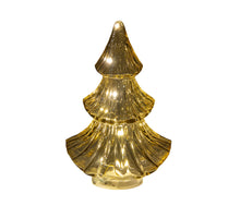 KERSTBOOMPJE GLAS 10LED 3XAAA BATTERIJ MET TIMER 15.5X9.5XH24CM AMBER