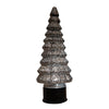 KERSTBOOMPJE GLAS DRAAIEND  20LED 3XAA BATTERIJ MET TIMER 13XH35CM METALLIC ANTRACIET