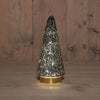 KERSTBOOMPJE GLAS 10LED OP BATTERIJ MET TIMER 24.5X10.5CM ANTRA