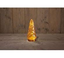B.O. GLAZEN BOOM TAUPE 10L MET GOUDEN VOET 10.5X24.5CM 3XAAA