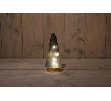 B.O. GLAZEN BOOM MAT GRIJS 10L MET GOUDEN VOET 10.5X24.5CM 3XAAA