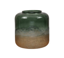 pc. 1 glass vase green Ø15x16cm
