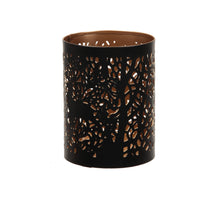 pc. 1 metal candleholder ''tree'' black/gold Ø8x10cm