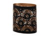 pc. 1 metal candleholder ''fan'' oval black/gold 9x6x10cm