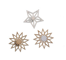 cb. 36 stuks wooden deco/loose white/natural 4 cm