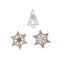 cb. 36 stuks wooden deco white/natural loose 4 cm