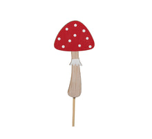 pb. 24 wooden mushrooms/stick  red 4,5cm