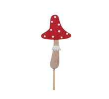 pb. 24 wooden mushrooms/stick long red 4,5cm