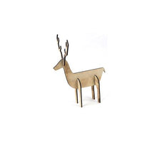 Houten hert 24x37cm kd White burned