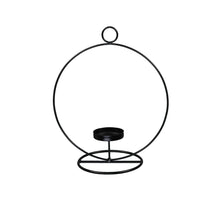 pc. 1 metal t-light holder black 23cm