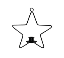 pc. 1 metal candle holder/pendant star black 20cm