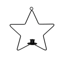 pc. 1 metal candle holder/pendant star black 30cm
