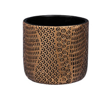 pc. 1 cement flowerpot black/gold Ø12x11cm