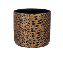 pc. 1 cement flowerpot black/gold Ø14x13cm