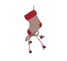 pm. 8 wooden socks/hanging natural/red 9x5.7 cm
