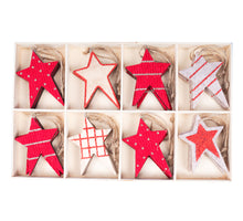 w/b. 24 star/hanging assorted 6x8,5cm