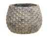 pc. 1 cement flower pot brown/gold Ø 14x10.5 cm