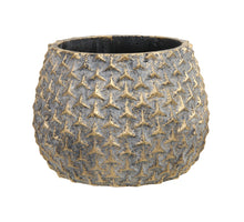 pc. 1 cement flowerpot brown/gold Ø 16x12 cm