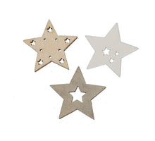 pb. 60 wooden star/loose 3 ass. 3 cm