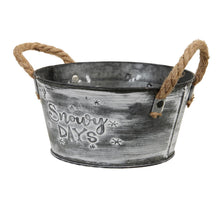 pc. 1 metal bowl w/handles gray Ø 18x9 cm