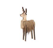 pb. 4 wooden deers/standing brown 9x5 cm