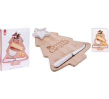 KAASPLATEAU MET SCHAAL EN MES CHRISTMAS 35x10x3CM