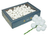 w/b. 18x10 sparkling balls/wire white 20mm