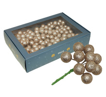 w/b. 18x10 sparkling balls/wire champagne 20mm