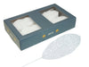 w/b. 48 sparkling deco leaves white 60x140mm