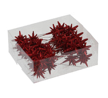 PET 36 3-d sparkling stars/pin red 3 cm