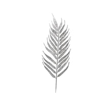 pb. 6 sparkling palm leaves/wire silver 29 cm