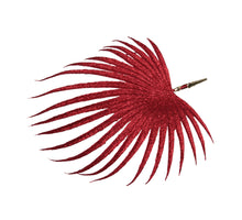 PET 6 sparkling leaves/clip red 27x25 cm