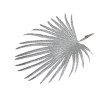 PET 6 sparkling leaves/clip silver 27x25 cm
