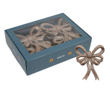 w/b 12 sparkling bows champagne 13x11 cm