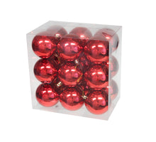 cb. 18 plastic balls red shiny 77mm