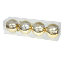 cb. 4 plastic balls gold shiny 95mm