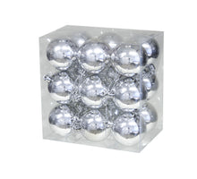 cb. 18 plastic balls silver shiny 77mm