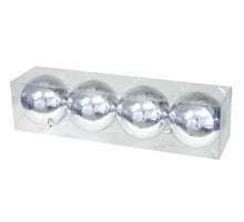cb. 4 plastic balls silver shiny 95mm