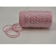 Cordino Bicolore 2mm 100mtr Pink/White