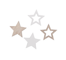 pb. 48 wooden stars white/natural 2.5 cm