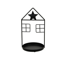 pc. 1 metal house deco black Ø 10x19 cm