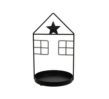 pc. 1 metal house deco black Ø 12.5x22 cm