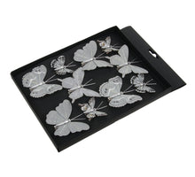 w/b. 10 feather butterflies/clip grey 5+8 cm