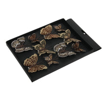 w/b. 10 feather butterflies/clip brown 5+8 cm