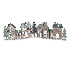 pb. 1 wooden deco stand natural/green 40x10 cm