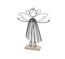 pc. 1 metal angel/standing black 18x4x23 cm